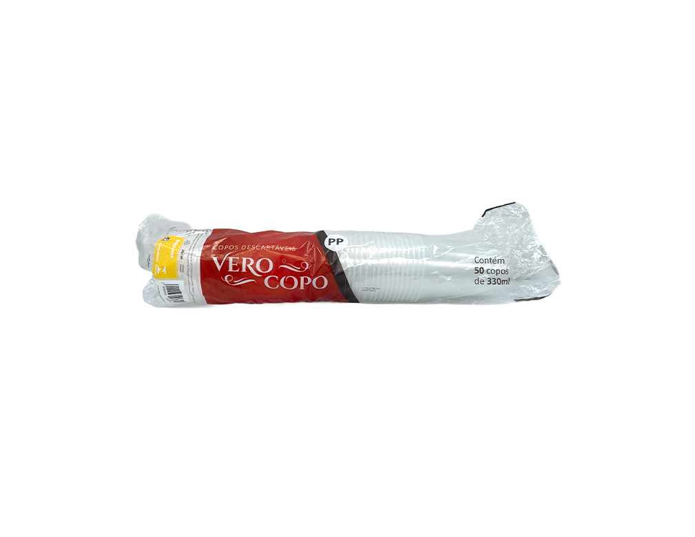 COPO DESCARTÁVEL VEROCOPO 330 ML PCT 50 UN (CX 20 PCT)